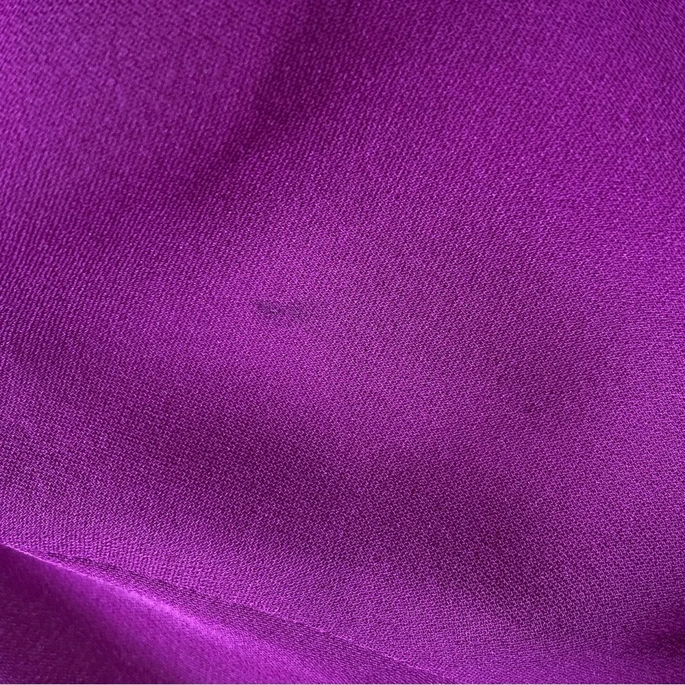 L’AGENCE PURPLE PLUM PLUNGE SILK TWIST FRONT LONG SLEEVE MARIPOSA BLOUSE top - Picture 9 of 12